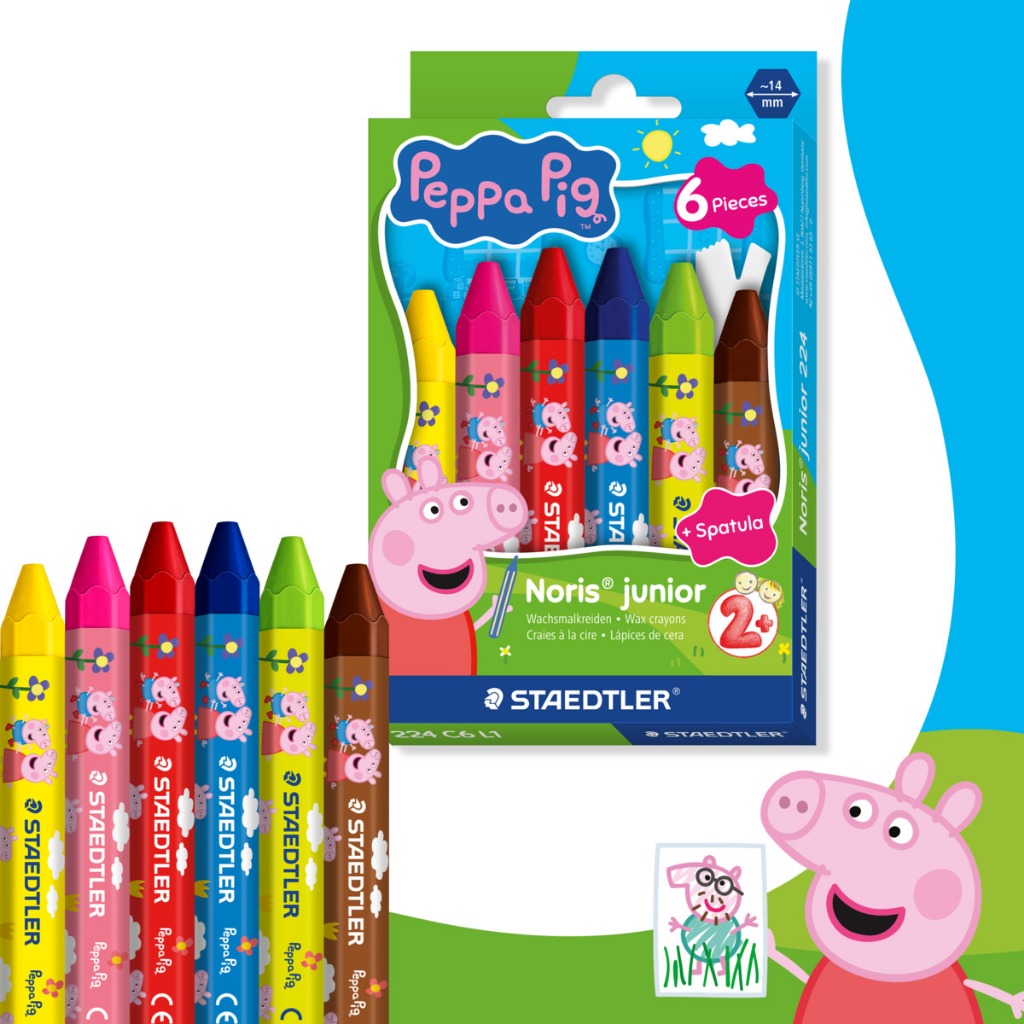 Noris Junior ألوان شمعية Peppa Pig ‏(6 ألوان)