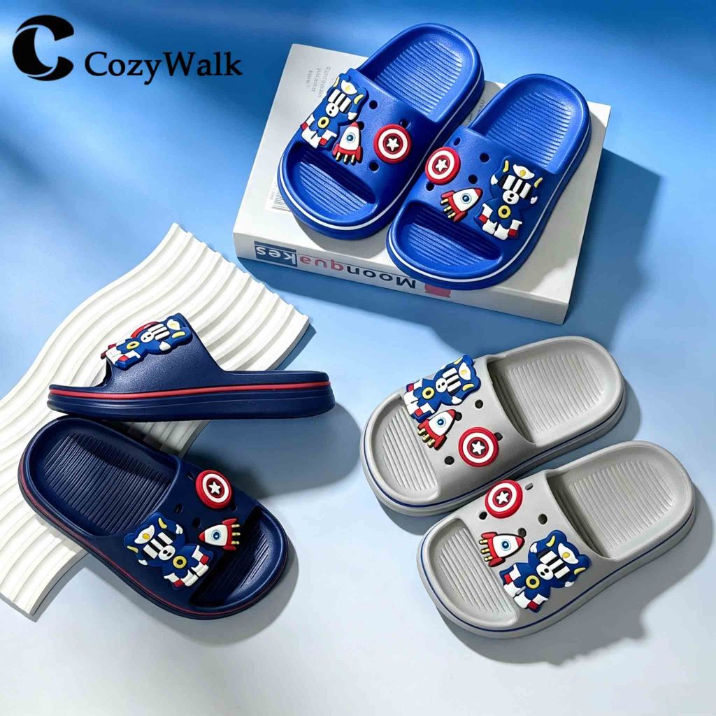 CozyWalk รองเท้าเด็ก ลายการ์ตูนสีสันสดใส ใส่ง่าย เบาสบาย พื้นนุ่ม เหมาะสำหรับเดินเล่น ไปเที่ยว และใส่ในวันสบายๆ
