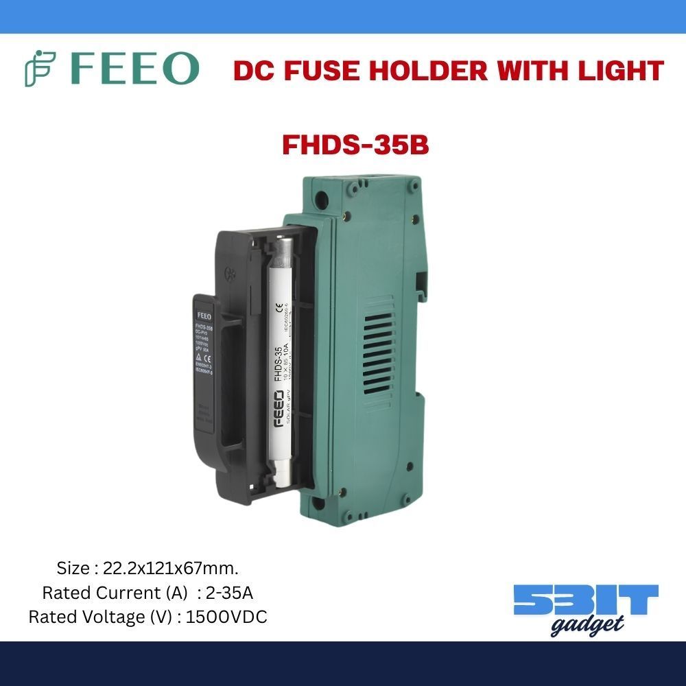 FEEO ฐานฟิวส์ FUSE DC (FHDS-35B) - DC Fuse Holder With Light ไม่รวมฟิวส์