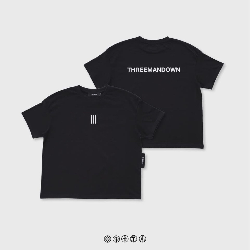 เสื้อ ของแท้100% เสื้อคอนเสิร์ต THREEMANDOWN Black T-Shirt ทรีแมนดาวน์ TMD