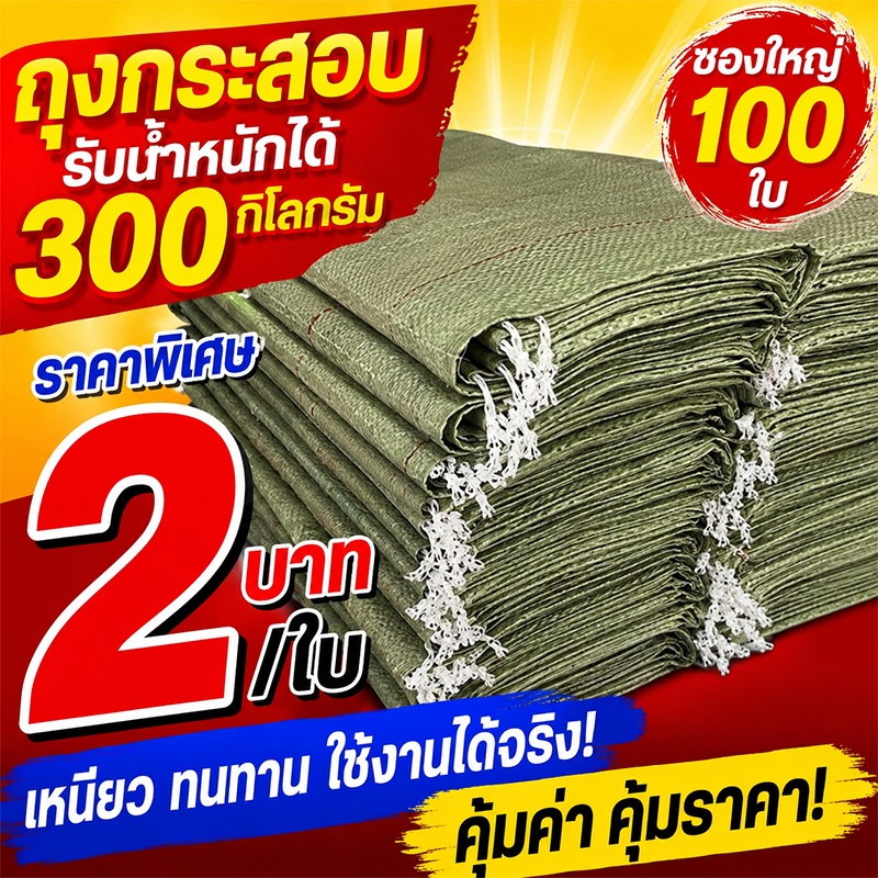 💥ใส่ได้มาก ไม่ฉีดขาด 100%🏆กระสอบใหม่ กระสอบปุ๋ย กระสอบพลาสติก ไม่หักง่าย แข็งแรงทนทาน