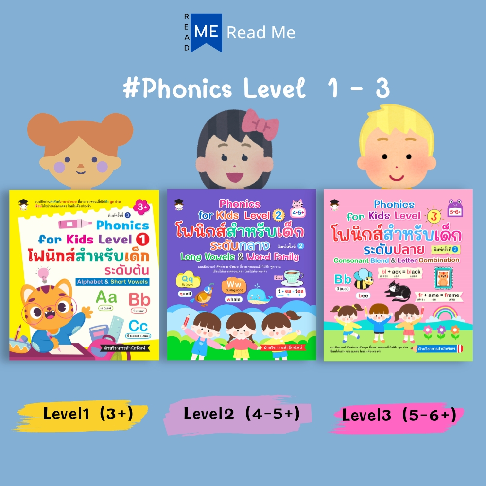 หนังสือ SET Phonics for kids Level 1–3 : หนังสือเด็ก หนังสือภาพสำหรับเด็ก ภาษาอังกฤษสำหรับเด็ก หัดอ่านภาษาอังกฤษ