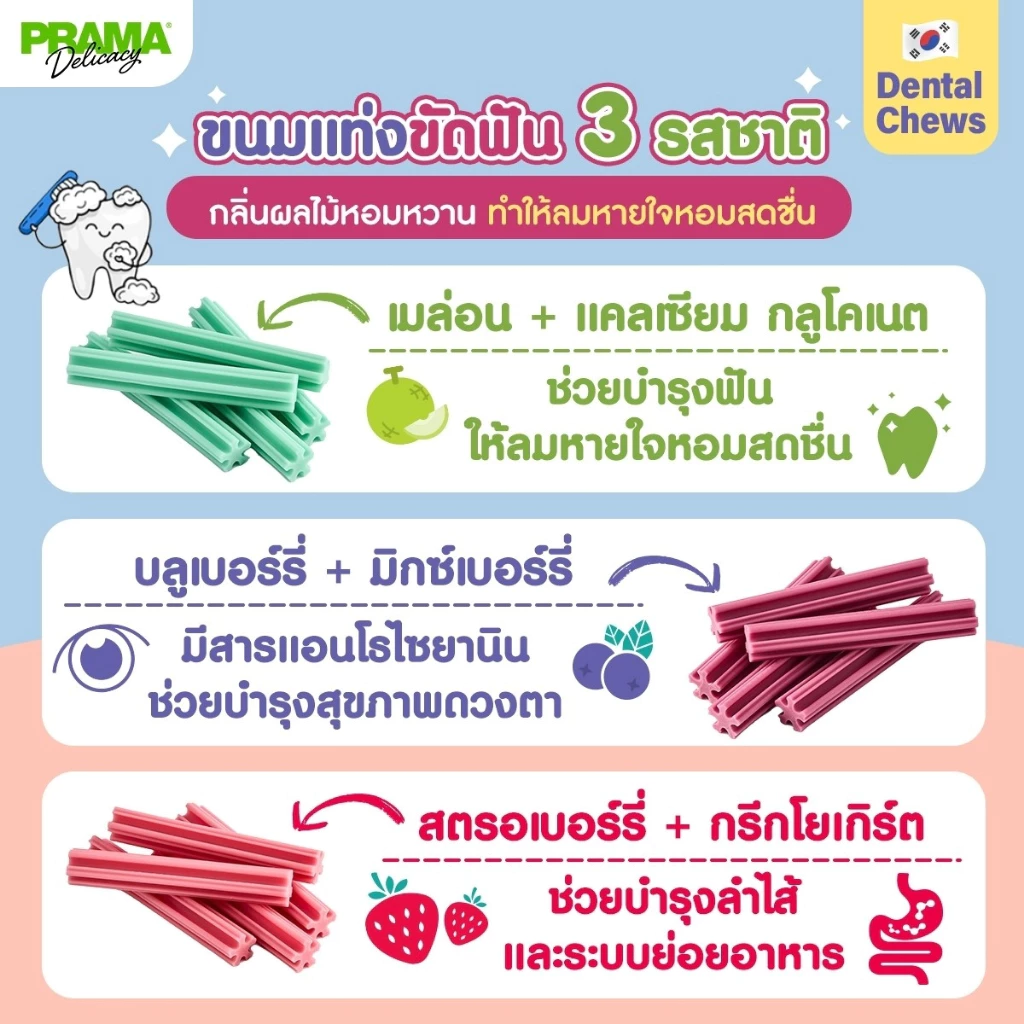 [ซื้อ 1 แถม 1] Prama Chewing Stick ขนมขัดฟันสุนัข ขนาด 8g *สินค้าหมดอายุ 11/2026 thumbnail 3