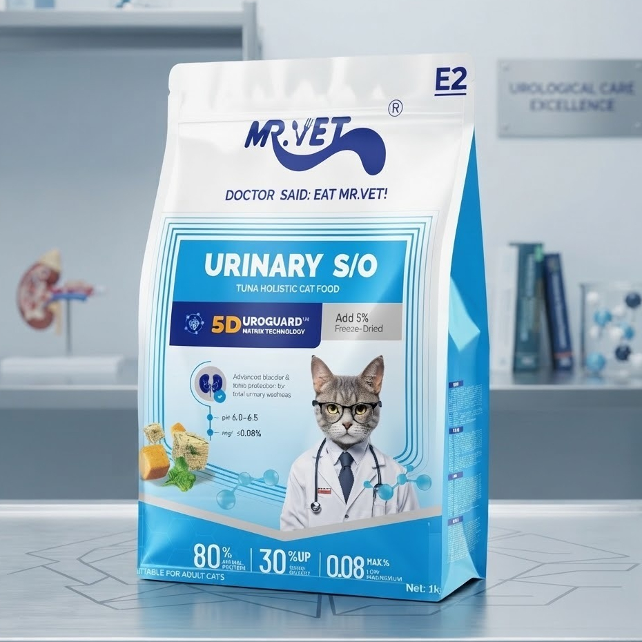 อาหารแมว MR.VET E2 สูตร Urinary S/O (Tuna Holistic Cat Food) ขนาด 1 kg Exp 09/04/2028