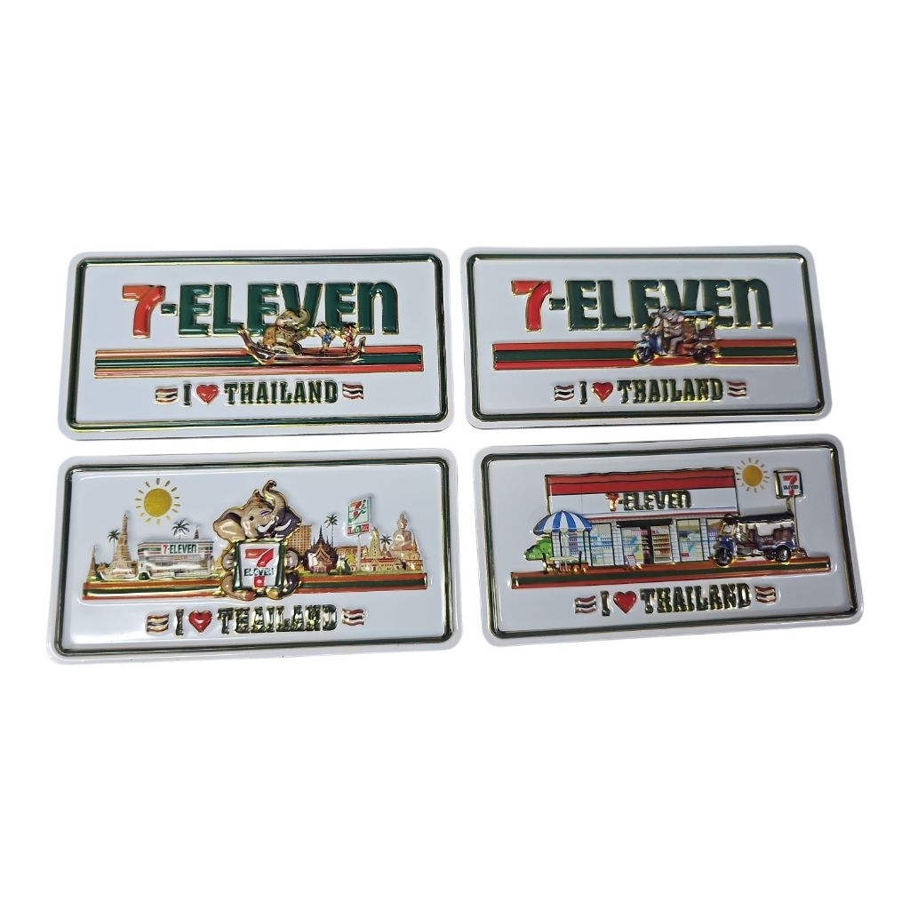 JGแม่เหล็กติดตู้เย็นวัสดุโลหะ ลาย 7-Eleven I ♥ Thailand ดีไซน์สวย สีสันสะดุดตา