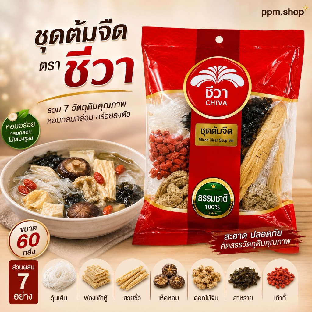 ชุดต้มจืด Mixed Clear Soup Set   ตราชีวา CHIVA  60 กรัม