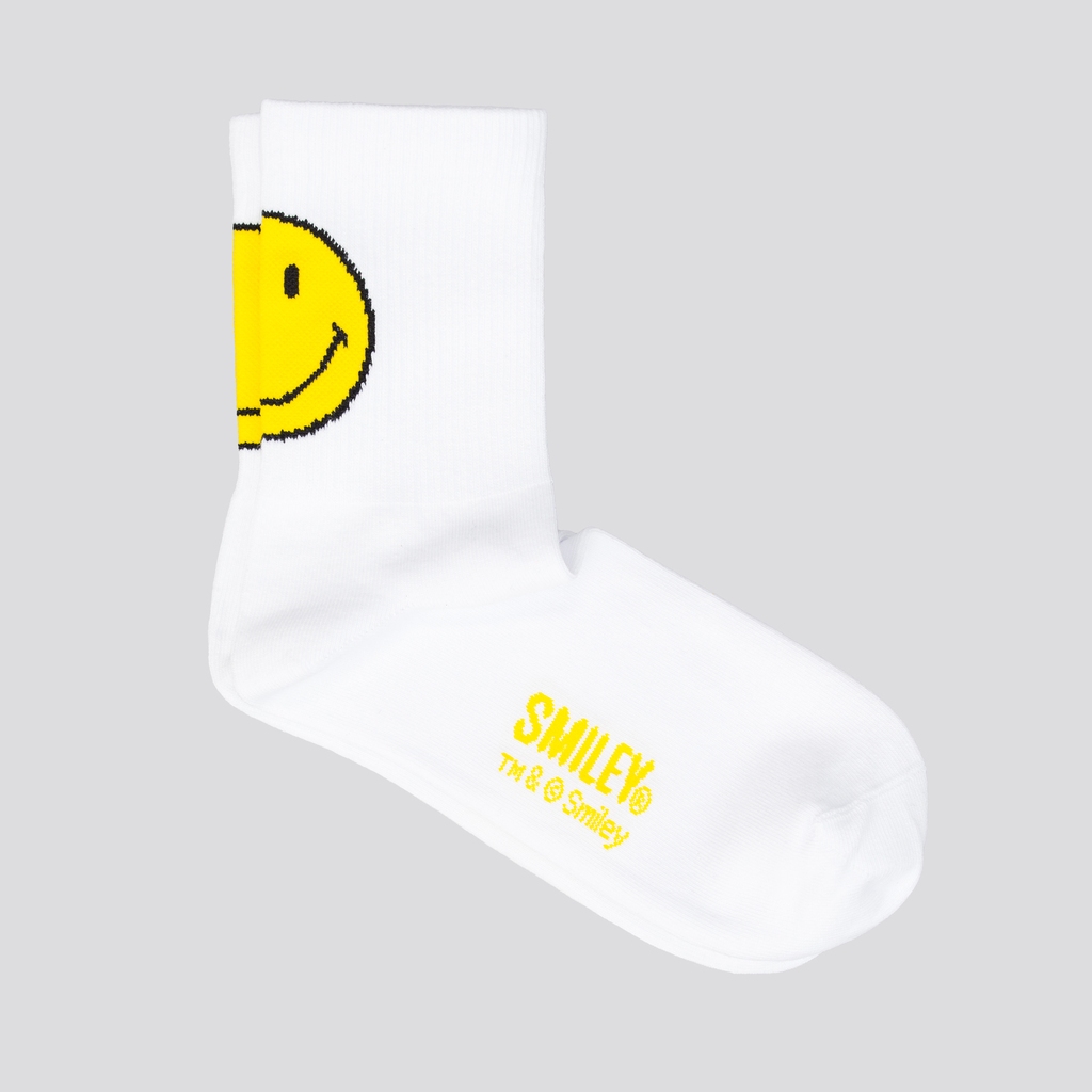 SMILEY® WHITE ESSENTIAL CREW SOCKS