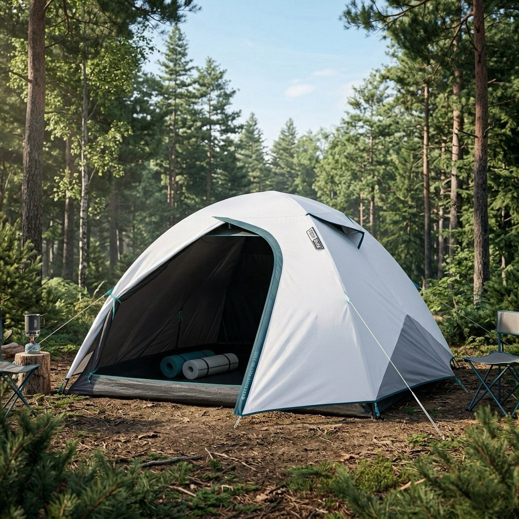 เต็นท์ตั้งแคมป์สำหรับ 3 คน รุ่น MH100 (สีขาว) QUECHUA
