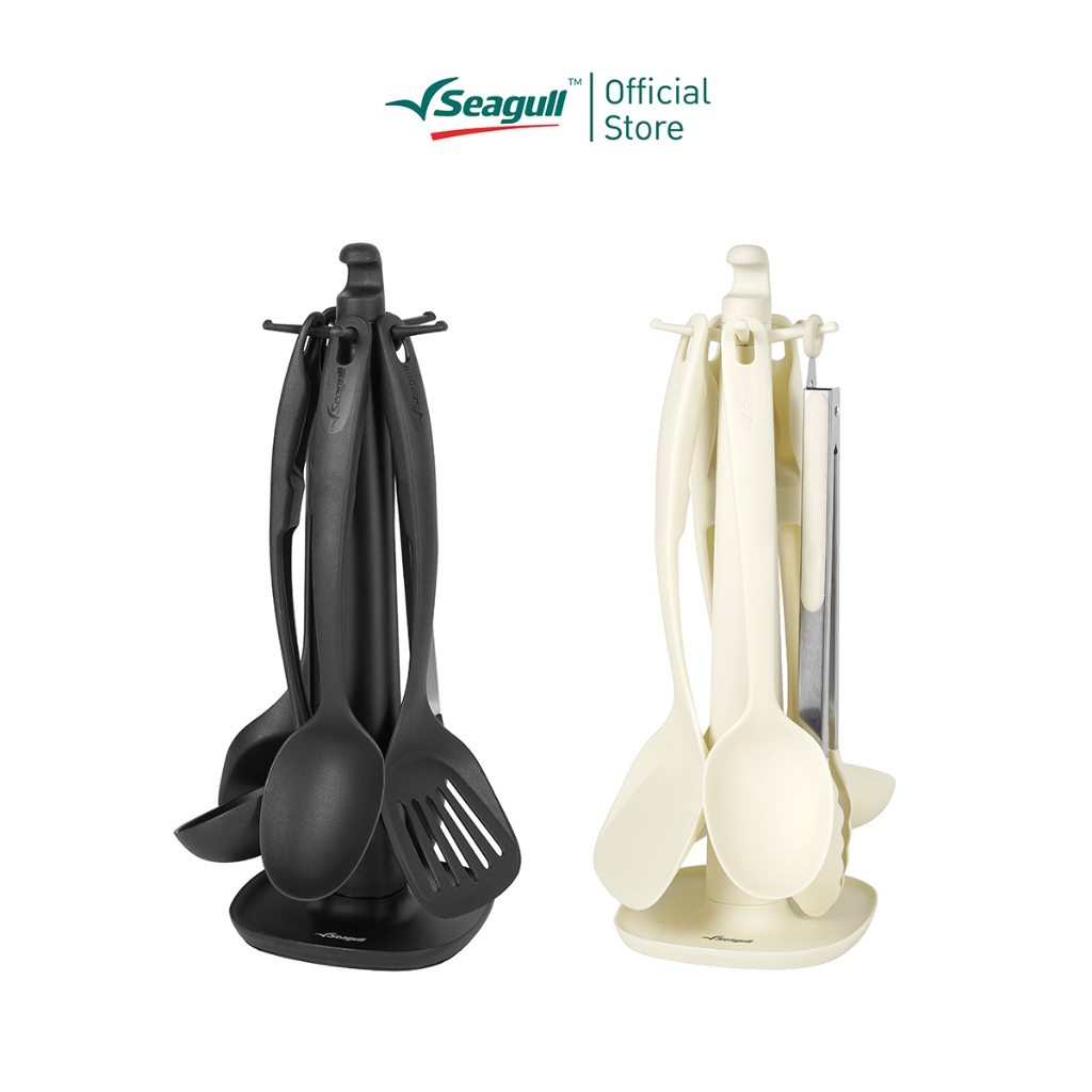 Seagull ชุดอุปกรณ์ครัว นิวเอนจอย พร้อมที่แขวน 6 ชิ้น New Enjoy Utensil Set with Hanger มีให้เลือก 2 สี