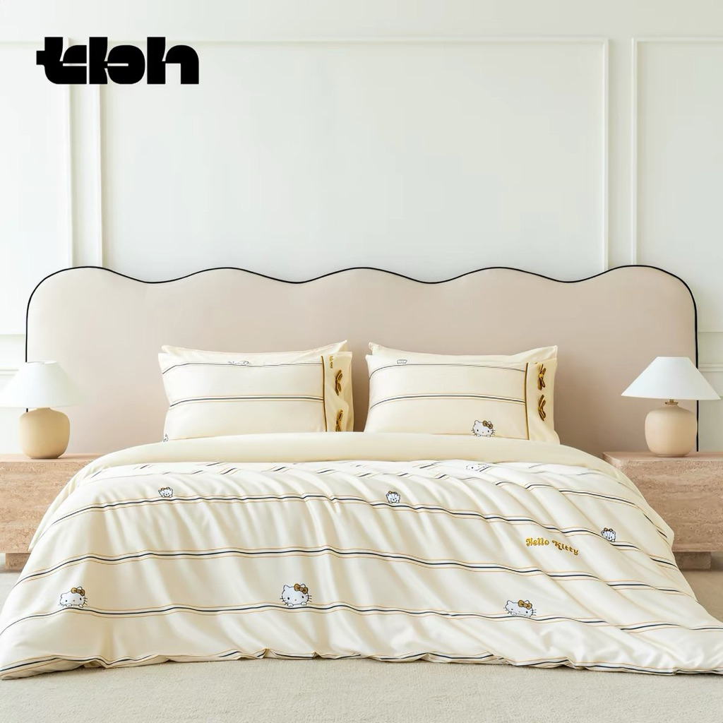 tbh Wild Beast Home Furnishings Bedding Set, Hello Kitty All-Season Cotton Satin Printed Bedding Set