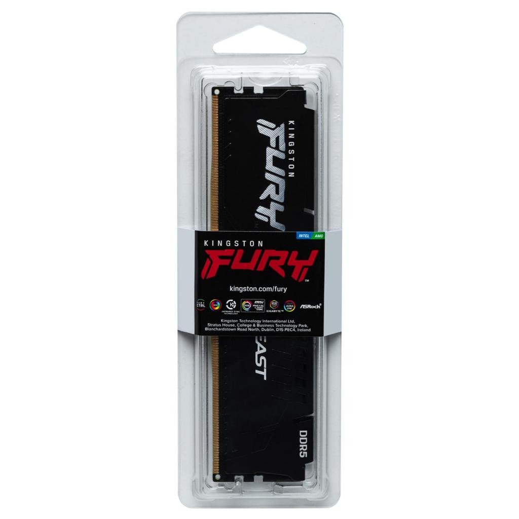 (ใหม่แท้ศูนย์ไทย) 16GB (16GBx1) DDR5 5200MHz RAM (หน่วยความจำ) KINGSTON FURY BEAST DDR5 (BLACK) (KF5