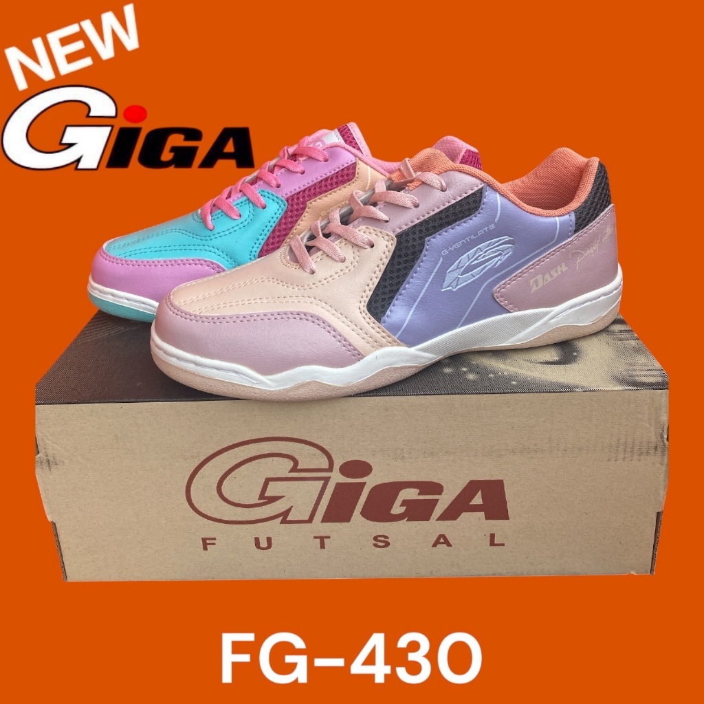 GIGAรองเท้าฟุตซอลรุ่นFG430มี2สีครีมและชมพูไซร์39-44หนึบทุกสนาม