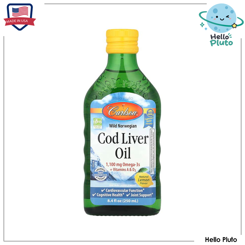 Carlson Labs, Wild Norwegian, Cod Liver Oil, Natural Lemon, 8.4 fl oz (250 ml)