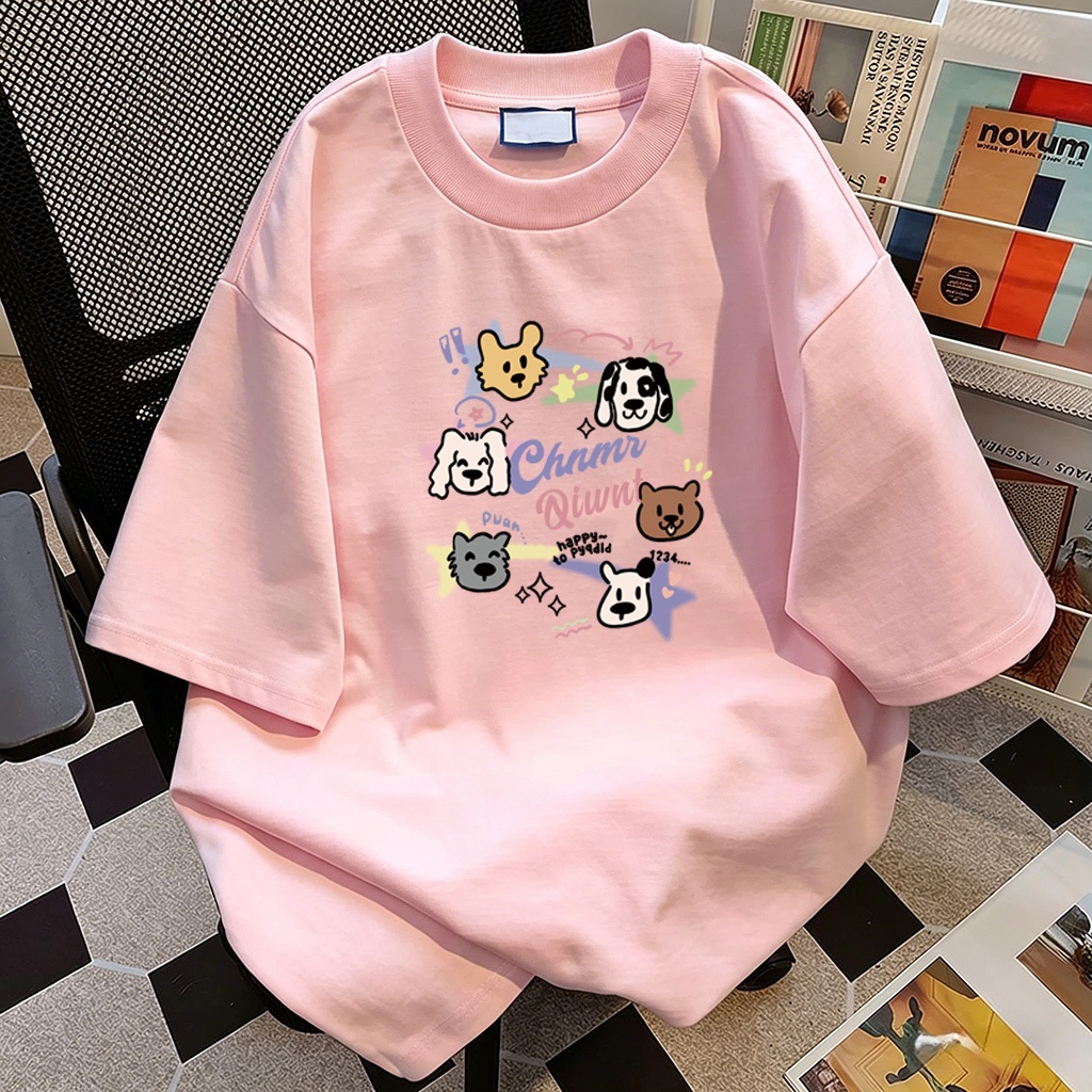 (จัดส่งในกรุงเทพฯ)BOOM SHOP เสื้อยืด oversize ผ้าคอตตอน 100% แมวน่ารัก ใส่สบายๆ สไตล์เกาหลี เสื้อเท่ห์ๆ 6สีS-3XL