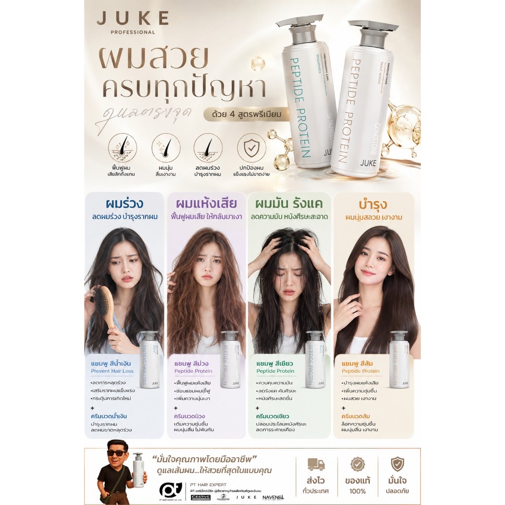 JUKE PEPTIDE PROTEIN(จู๊ค เปปไทม์ โปรตีน) แชมพู&มาร์ค