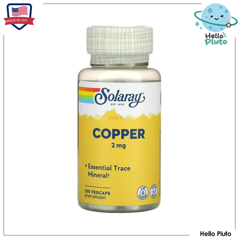 Solaray, Copper, 2 mg, 100 VegCaps,คอปเปอร์