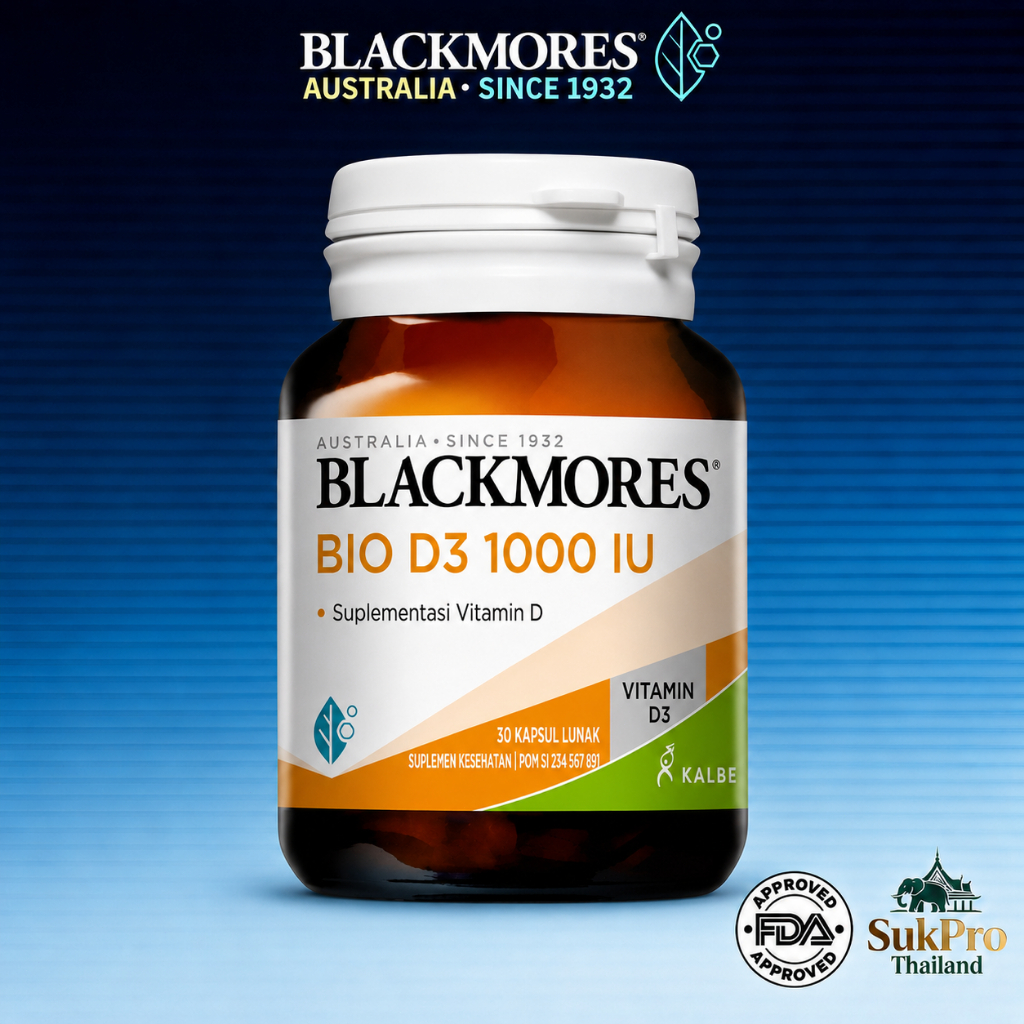 Blackmores Bio D3 1000 IU 30 แคปซูล วิตามินดี3 1000ไอยู ช่วยดูดซึมแคลเซียม บำรุงกระดูก ฟัน เสริมภูมิคุ้มกัน อาหารเสริมนำ