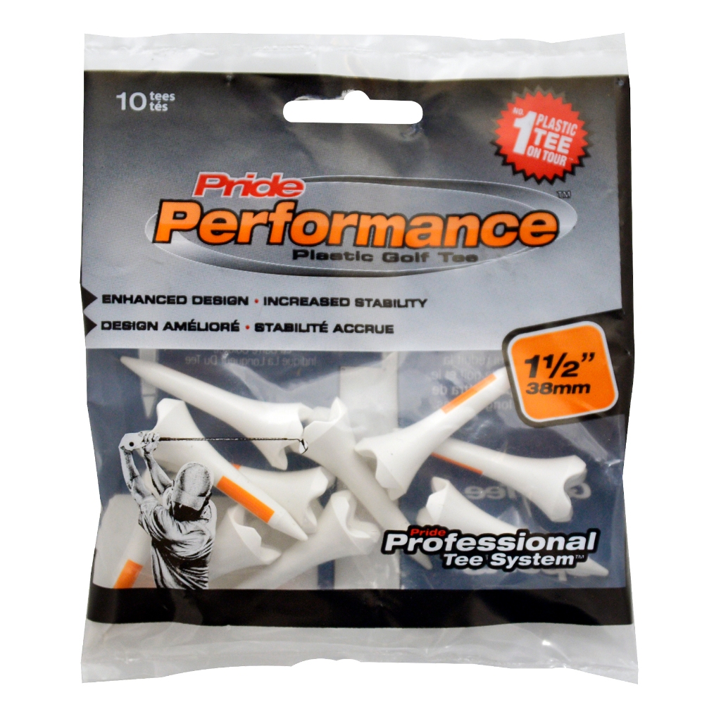 Tees Pride Performance Plastic Golf Tee -1 1/2 10 ct ที่ตั้งลูกกอล์ฟ (10ชิ้น) (new package)