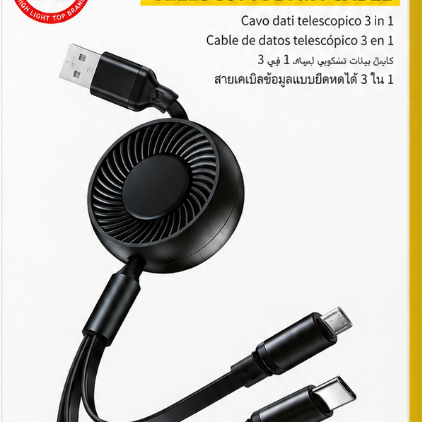 พร้อมส่ง (ส่งด่วน 30 นาที ) สายชาร์จ 2.4A 100CM 3 in 1 สายยึดหดได้
