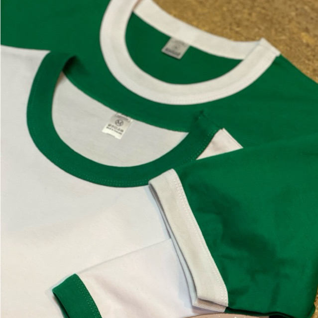 เสื้อยืดโทนเขียวแขนกุ๊นสีใหม่มาแรง
