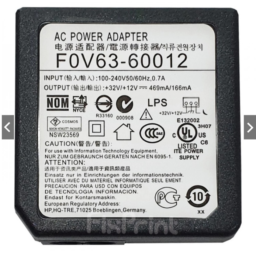 Adaptor Printer HP Smart Tank 500 510 515 615, Power Supply Part Number (F0V63-60012) Original