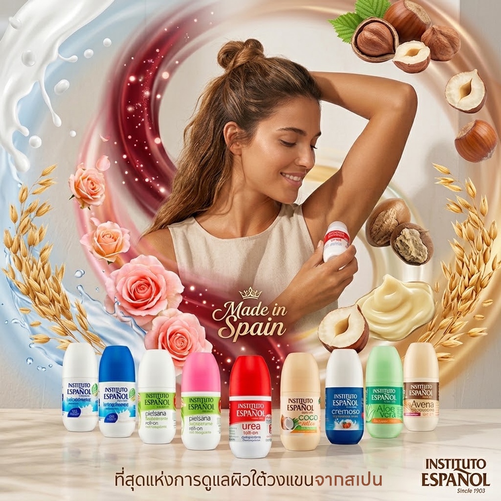 Instituto Español Deodorant Roll On โรลออนระงับกลิ่นกาย ระงับเหงื่อ อ่อนโยน ผิวแพ้ง่าย นำเข้าจากสเปน