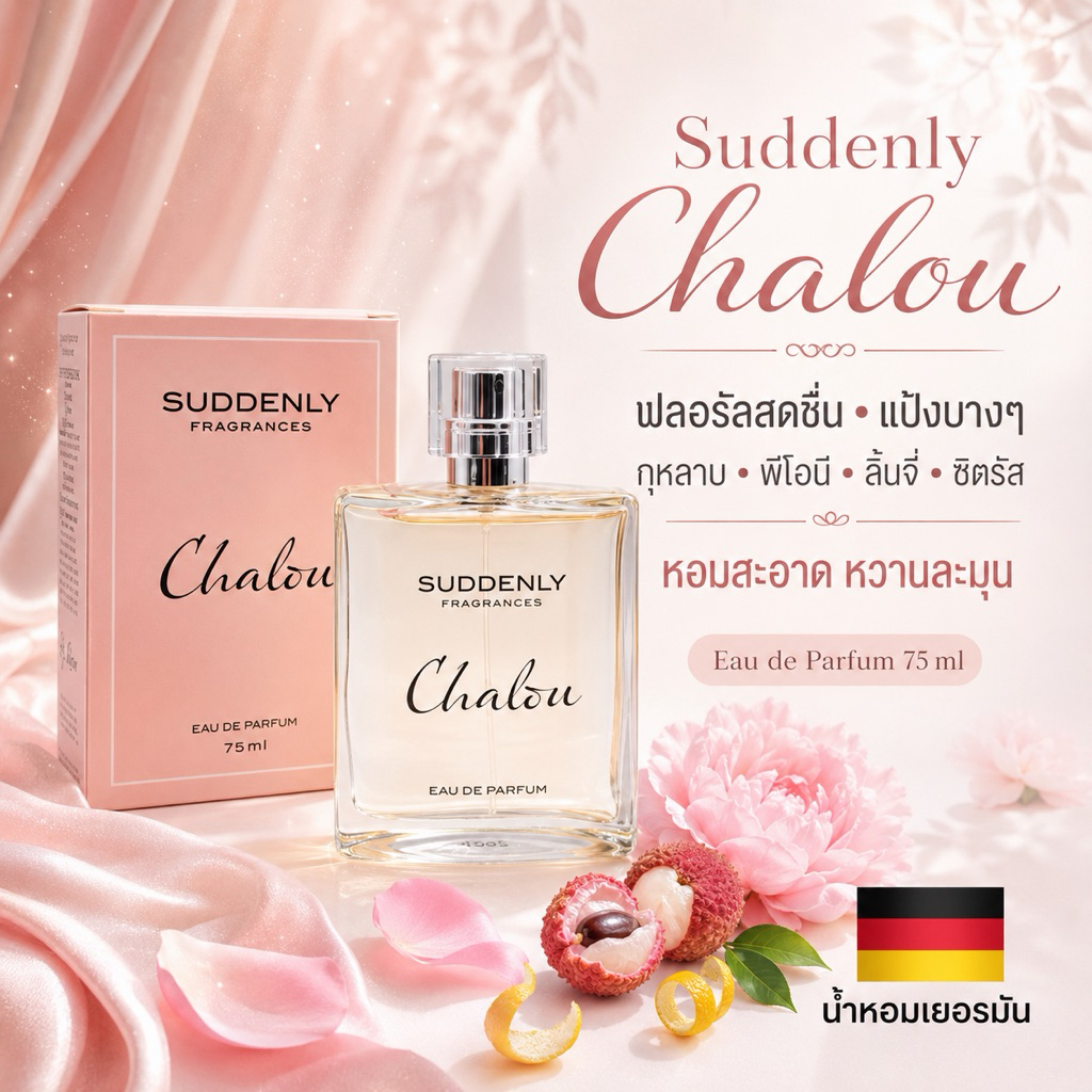 น้ำหอม สไตล์คุณหนู จากเยอรมัน ยี่ห้อ Suddenly รุ่น Chalou 75ml