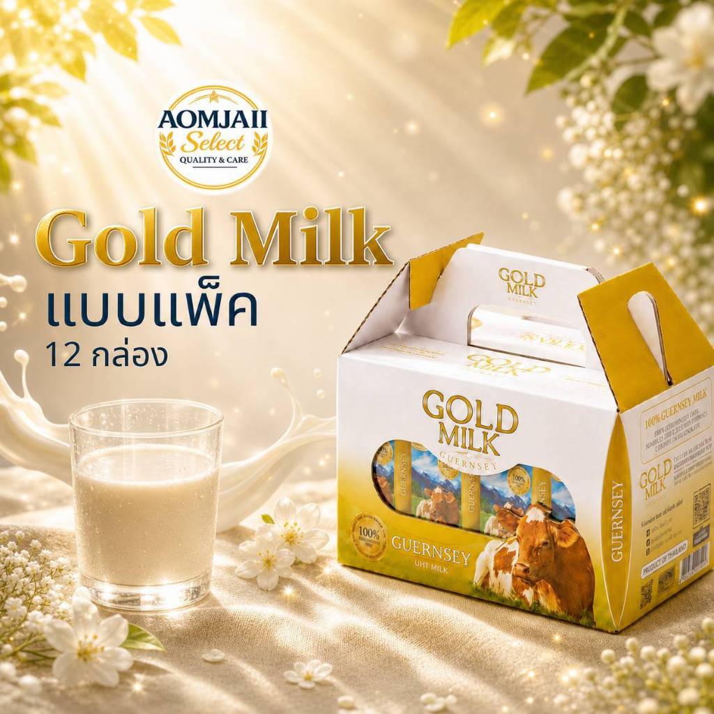 *พร้อมส่ง* นม Gold Milk 12 กล่อง ขนาด 1 โหล