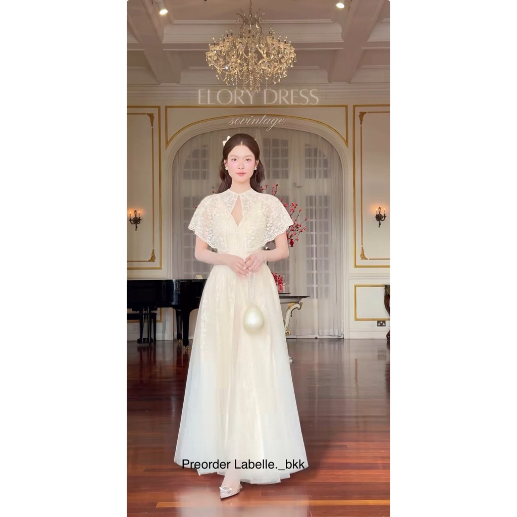 Sovintage - Elory Dress (รอพรีเข้าไทย10วัน+ สินค้าพรีออเดอร์จากทางแบรนด์ ทักมาสอบถามก่อนสั่งซื้อได้น