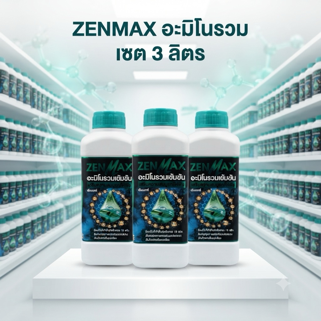 อะมิโนเข้มข้นสำหรับพืช ZENMAX ชนิดน้ำอะมิโนทางด่วน 3 ลิตร (Z3)