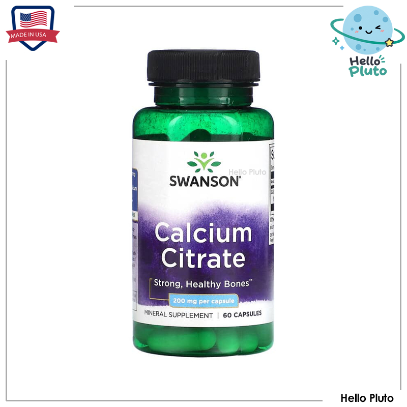 Swanson, Calcium Citrate, 200 mg, 60 Capsules