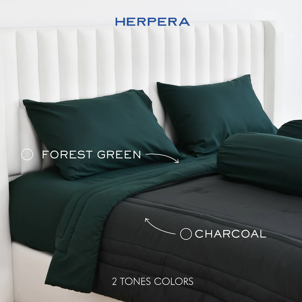 HERPERA ชุดผ้าปูที่นอน ครบเซต พร้อมผ้านวม (รวมสีทูโทน) thumbnail 4