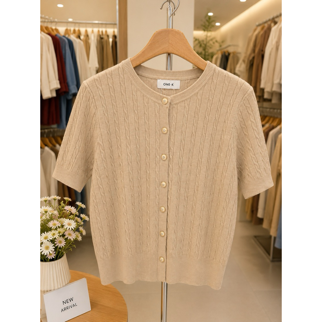 เสื้อยืดไหมพรม กระดุมหน้า Tag: One-K