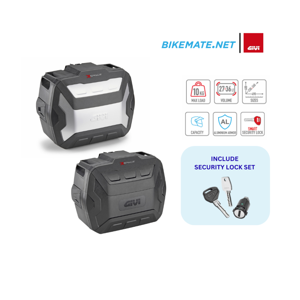 Givi XSpace Case | กล่องท้ายมอเตอร์ไซค์ แบบขยายได้ ความจุสูงสุด 36 ลิตร ( XP01AAA / XP01PBA )