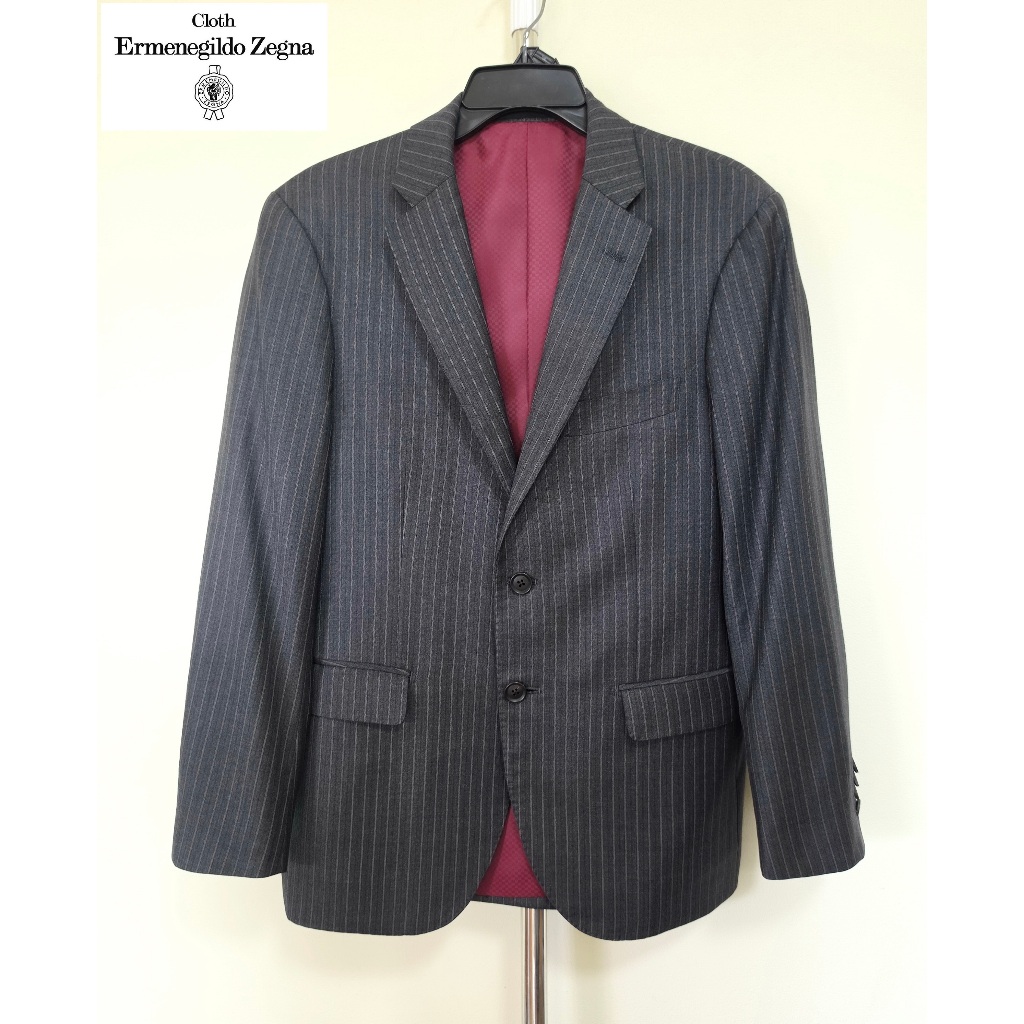 เสื้อสูทผ้า Ermenegildo Zegna สีเทา อก 39 นิ้ว มือสอง