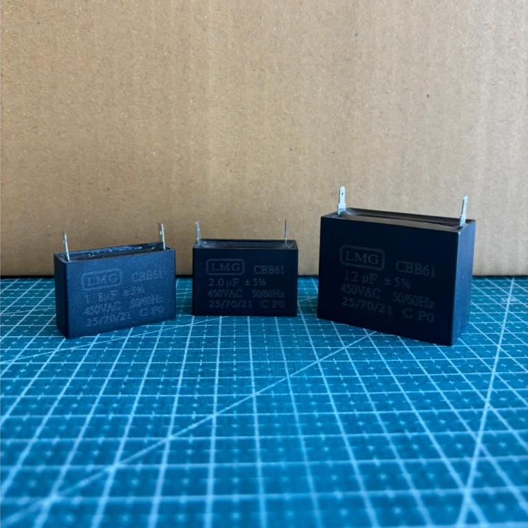 คาปาซิเตอร์ สี่เหลี่ยม 1.8uf 2uf 12uf 450V แบบเสีบย