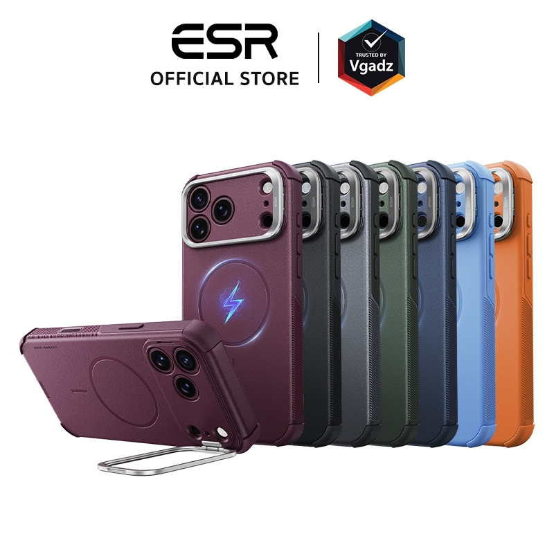 ESR เคสสำหรับ iPhone 18 Pro / 18 Pro Max / 17 Pro / 17 Pro Max รุ่น Cyber Tough Stash Stand (Camera Control)