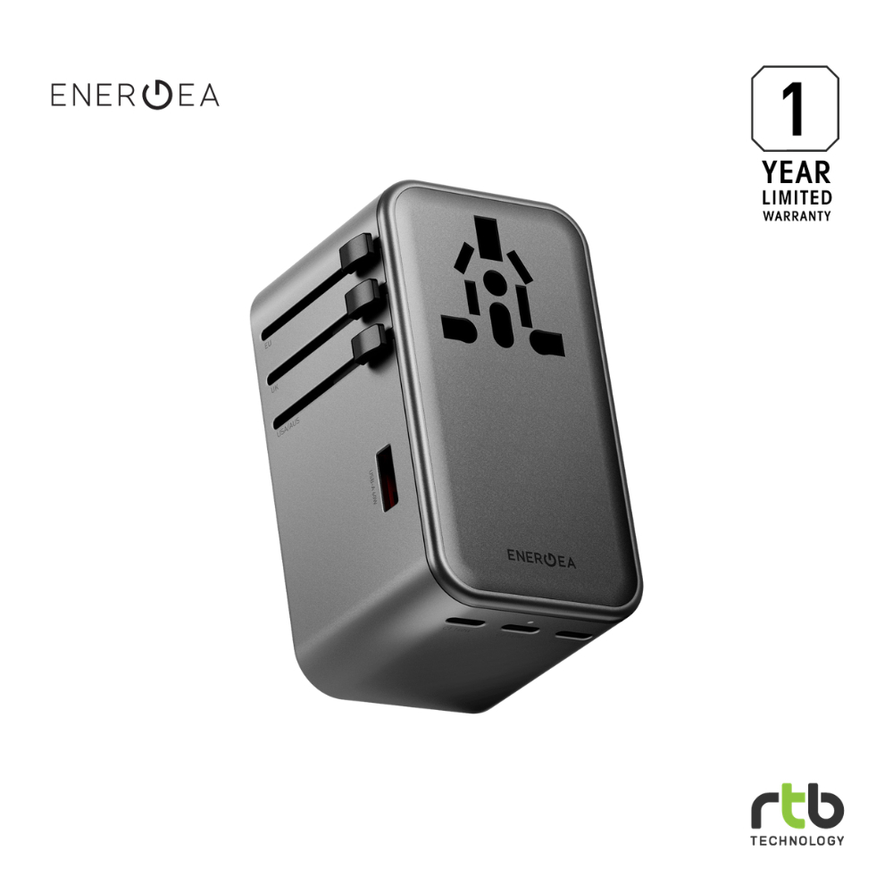 Energea TravelWorld Adapter GaN160 หัวแปลงปลั๊กไฟ สำหรับ เดินทาง (3C1A/PD160W)
