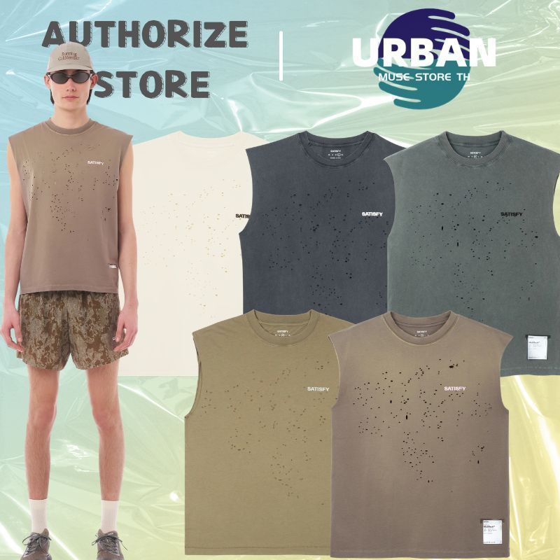 【ถดราคาพิเศษ】Satisfy MothTech Muscle Tee เสื้อผ้าแฟชั่นผู้ชาย  เสื้อยืด เสื้อยืดสีพื้น 【100% ของแท้】