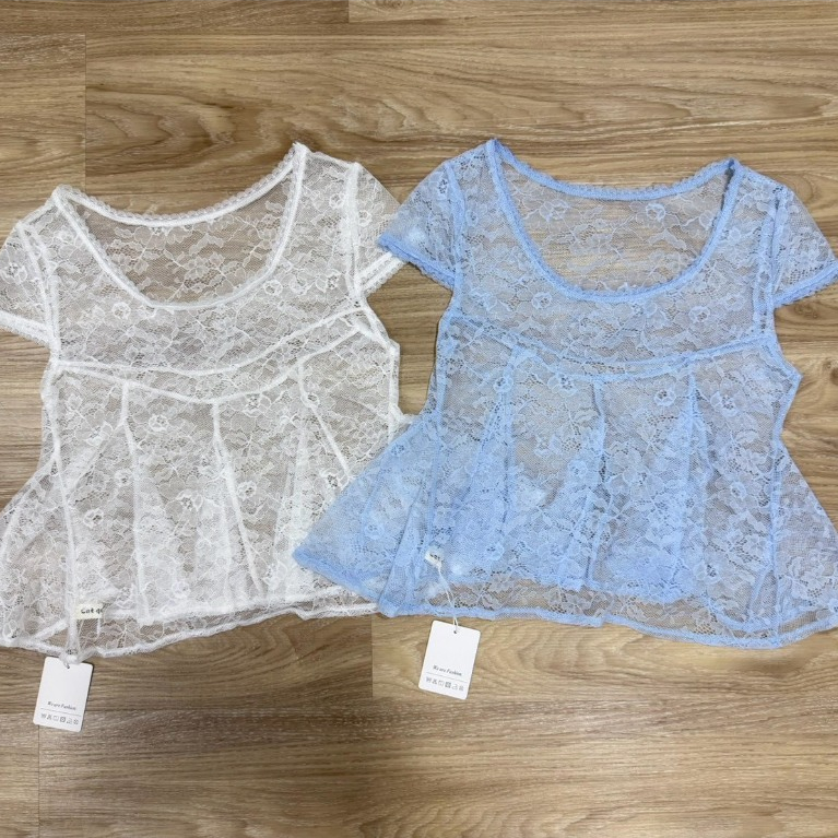 BY IRA  (2026-197)See though lace top  something Camila lace top