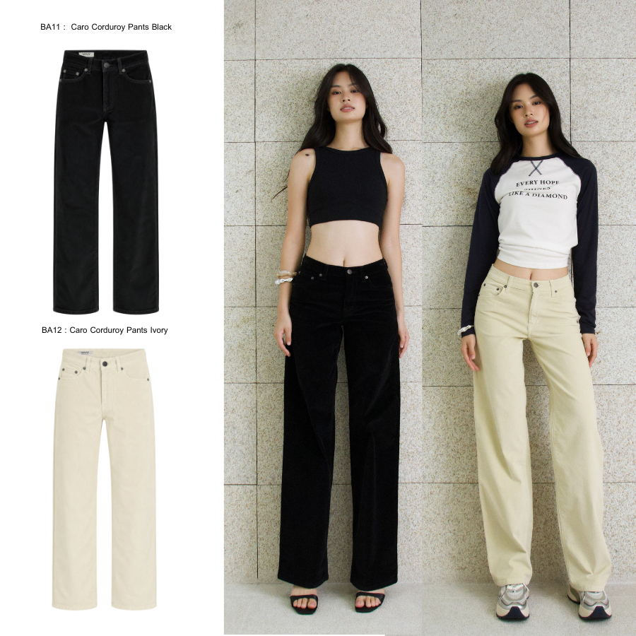 กางเกง NUMGEN BA11-BA12 กางเกงผ้าลูกฟูกขากระบอกเอวกลางค่อนต่ำ รุ่น Caro Corduroy Pants - ผ้ายืด รูปที่ 4