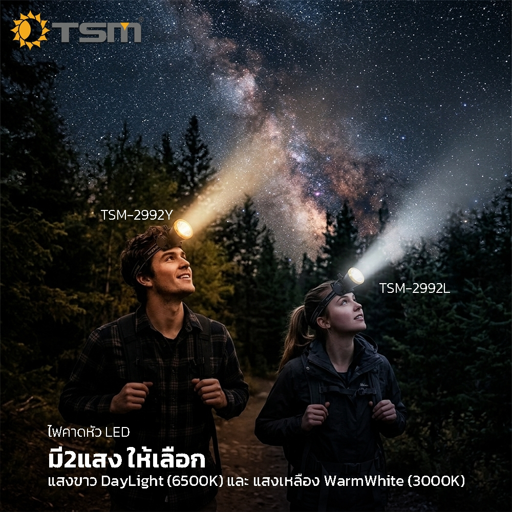 TSM كشاف رأس 1200mAh قابل للتعتيم — صورة 6