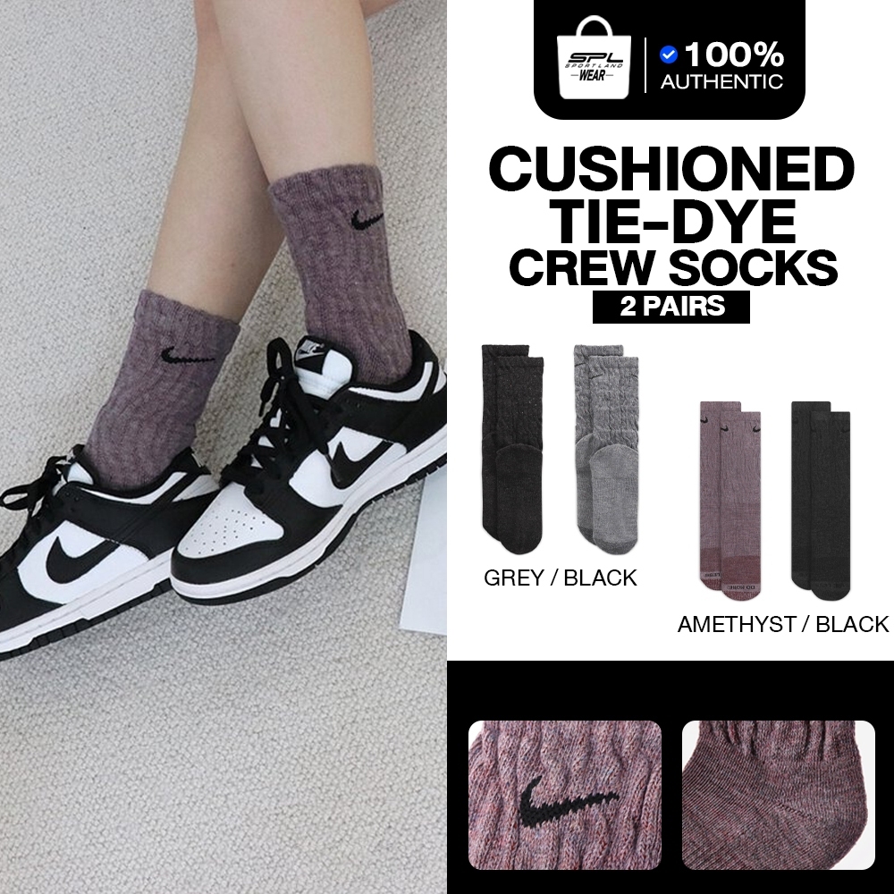 Nike Collection ถุงเท้า ข้อยาว (2 คู่) Everyday Plus Cushioned Tie-Dye Crew Socks DM3407-909 / DQ644