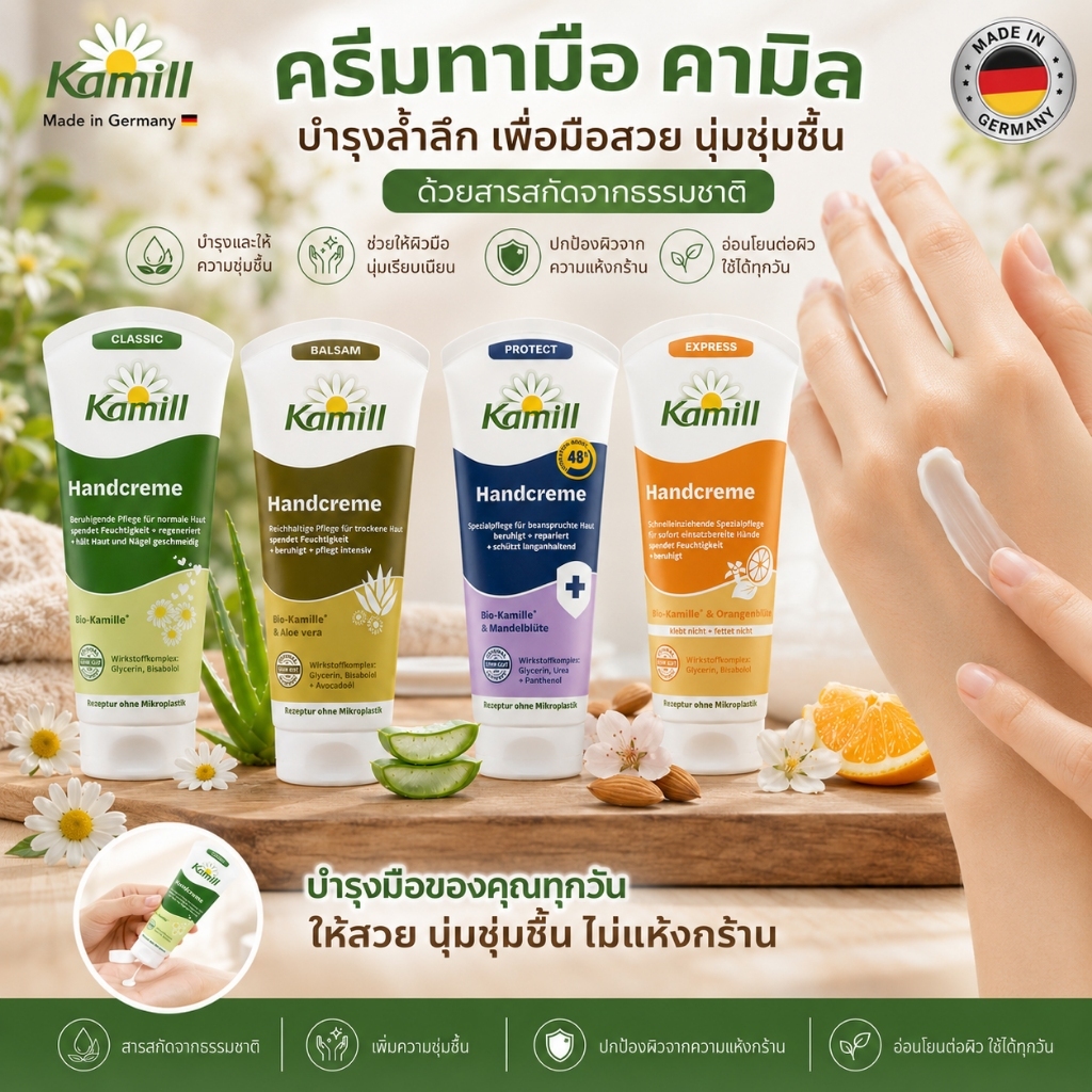 Kamill ครีมบำรุงมือและเล็บ Kamill Hand & Nail Cream (Hand & Nagelcreme) แบรนด์ดังจากเยอรมัน