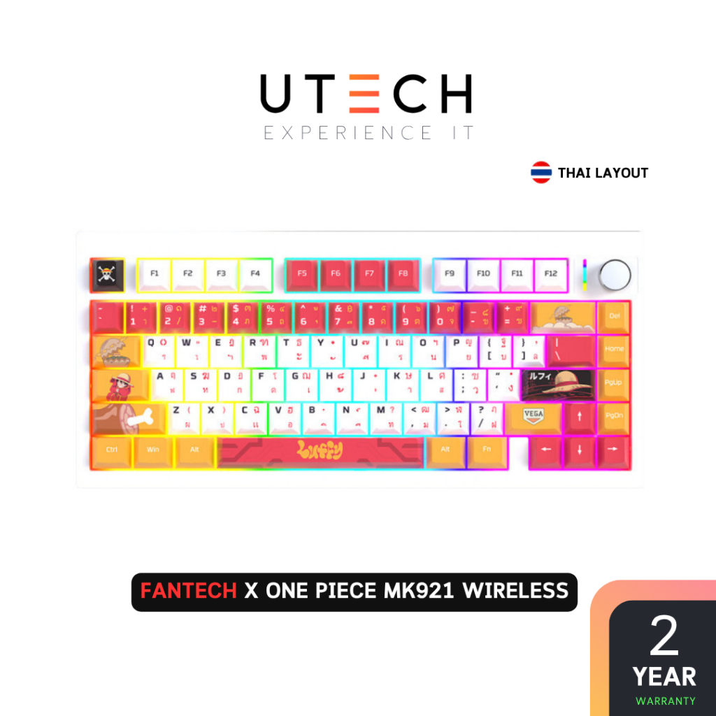 KEYBOARD MECHANICAL FANTECH MK921 ONE  PIECE LUFFY Wireless - (WHITE SWITCH) by UETCH