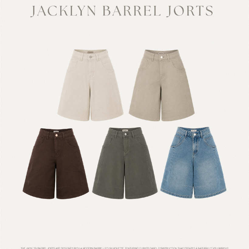 Swana.ss Jacklyn barrel Jorts (แจ๊ก-ลิน) XS-XL แค่กางเกง กางเกงยีนส์ขาสั้นทรงจอร์ท