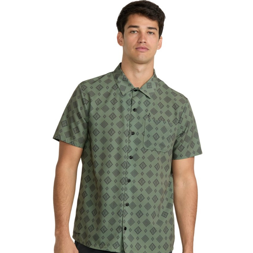 Volcom เสื้อเชิ้ตแขนสั้นสำหรับผู้ชาย Mens Ridgestone Short Sleeve Shirt 252 A0412400-LTO — صورة 4