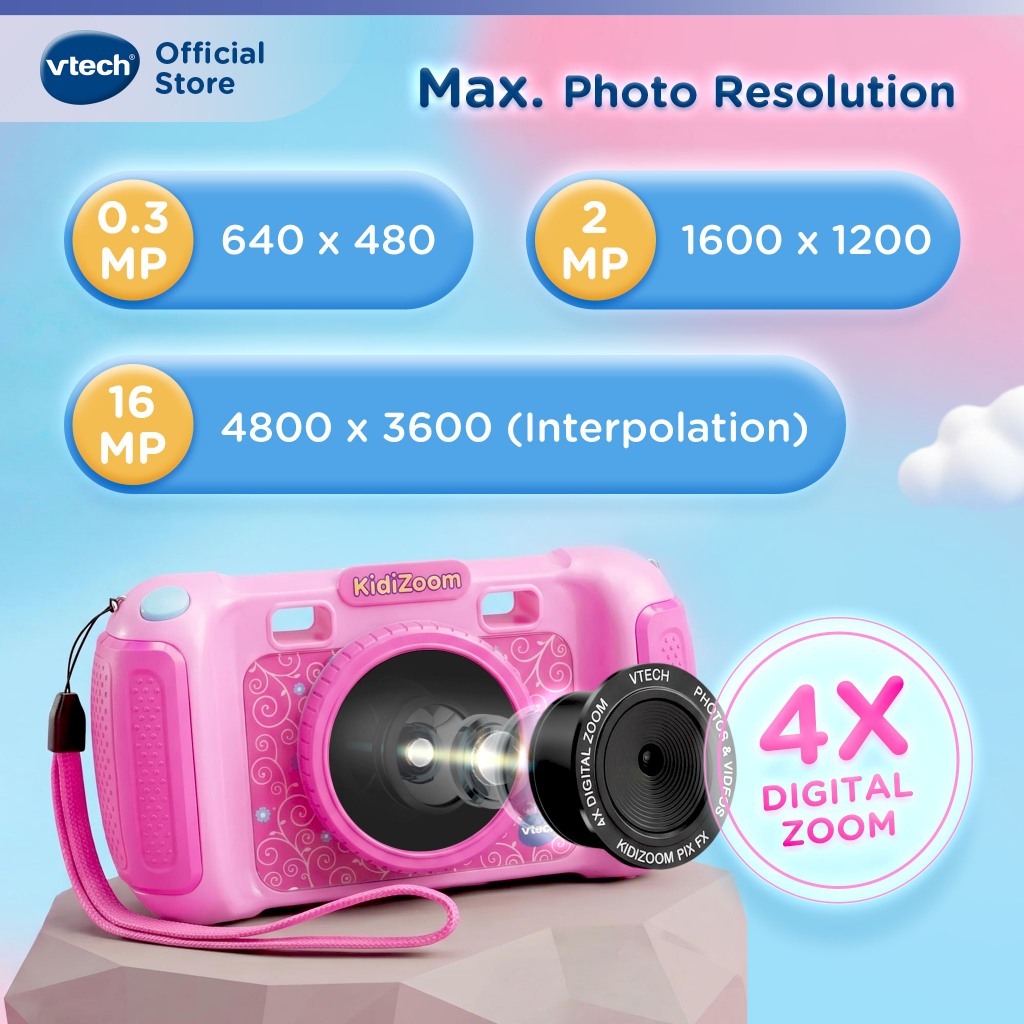 VTech كاميرا أطفال KidiZoom FUN FX ‏16 ميغابكسل — صورة 4