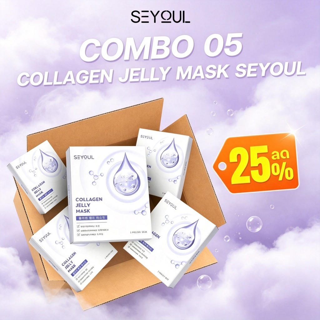 🔥【COMBO 5】SEYOUL Collagen Gel Jelly Mask มาสก์คอลลาเจนเติมน้ำ ผิวชุ่มชื้น อิ่มฟู 5 แผ่น