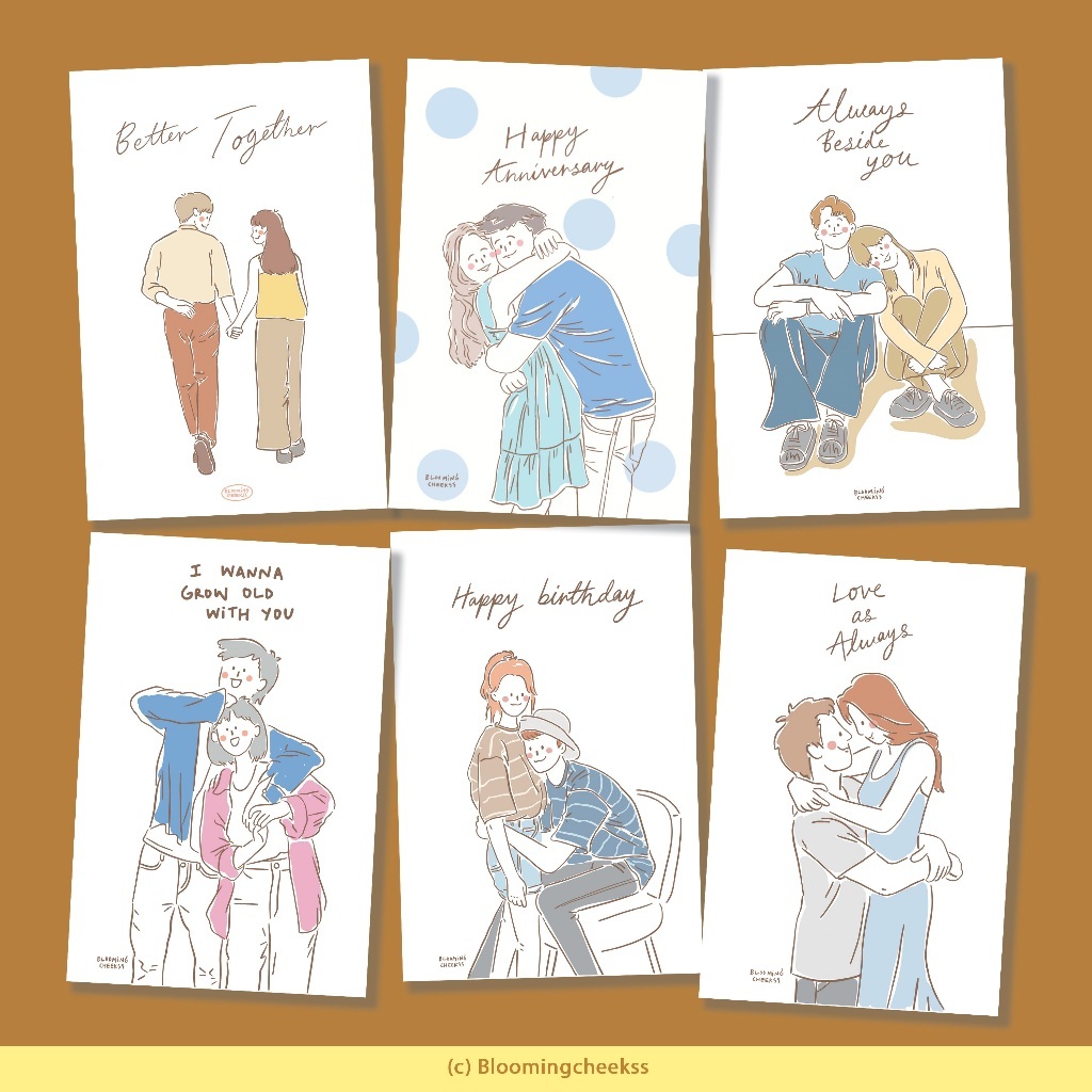BMCK - การ์ดพับความรัก (มีซอง) การ์ดมินิมอล minimal card